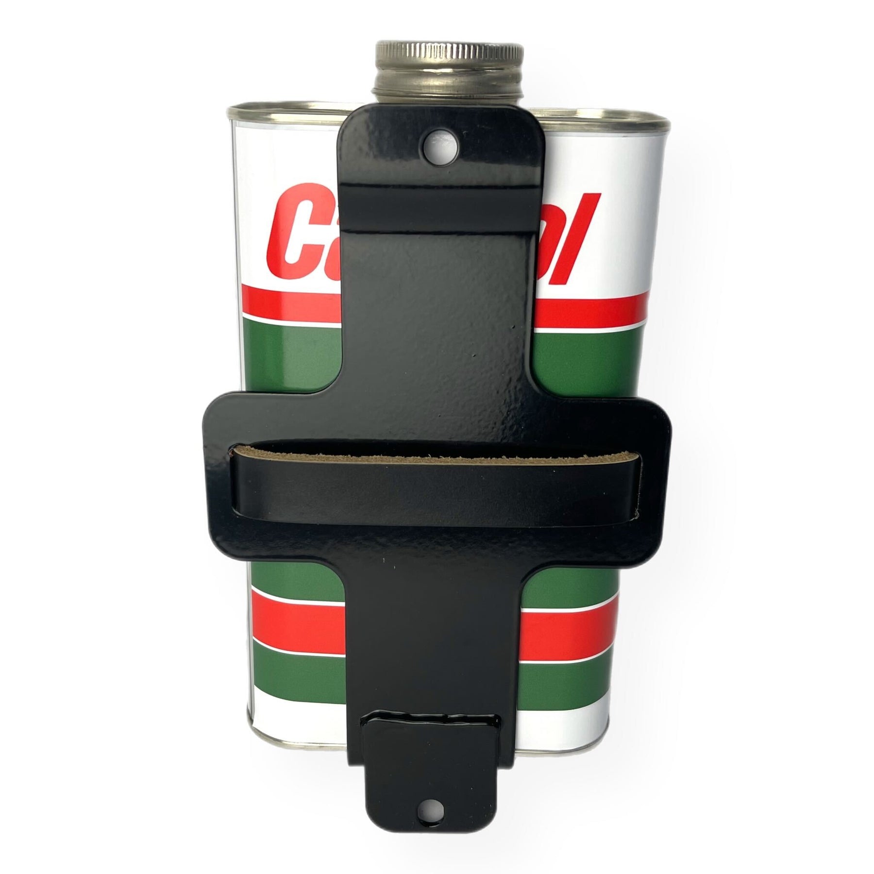 Vespa PX PE T5 Super Sprint Rally 10" Spare Wheel Holder Mounted Oil Can Holder With Replica Oil Can - Black