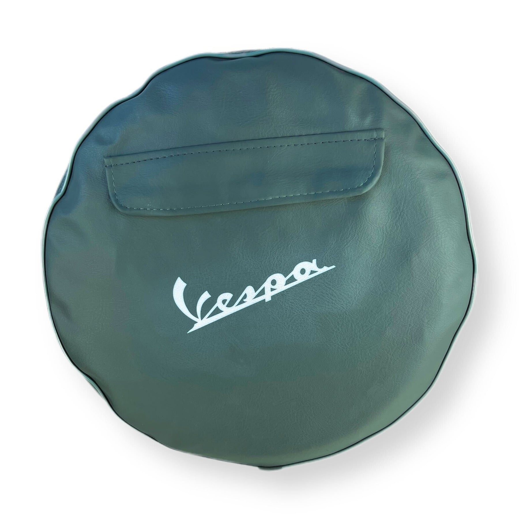 Vespa PX T5 V50 GS Rally Super Sprint 10" Spare Wheel Cover with Pocket & Logo - Green with White Logo