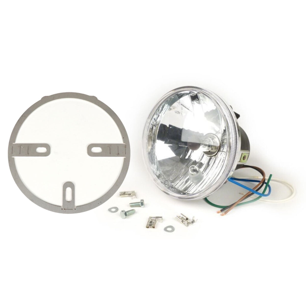 Vespa SS50/90 Prim ET3 Super VNV VBA/B GS150/160 VGLA/B Halogen Headlight And Mounting Ring Conversion 12V 35/35W HS1 (H4) Ø=120mm