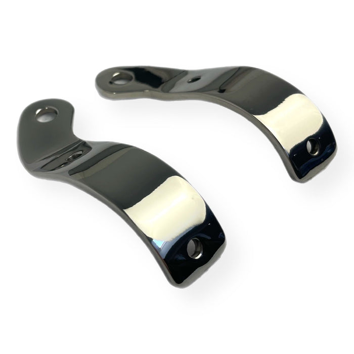 Vespa VBB Old Vespa Under Headset Mirror Brackets Polished Stainless Beedspeed