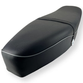 Vespa VBB VBC VLB GS160 Standard Dual Seat - Black with White Piping