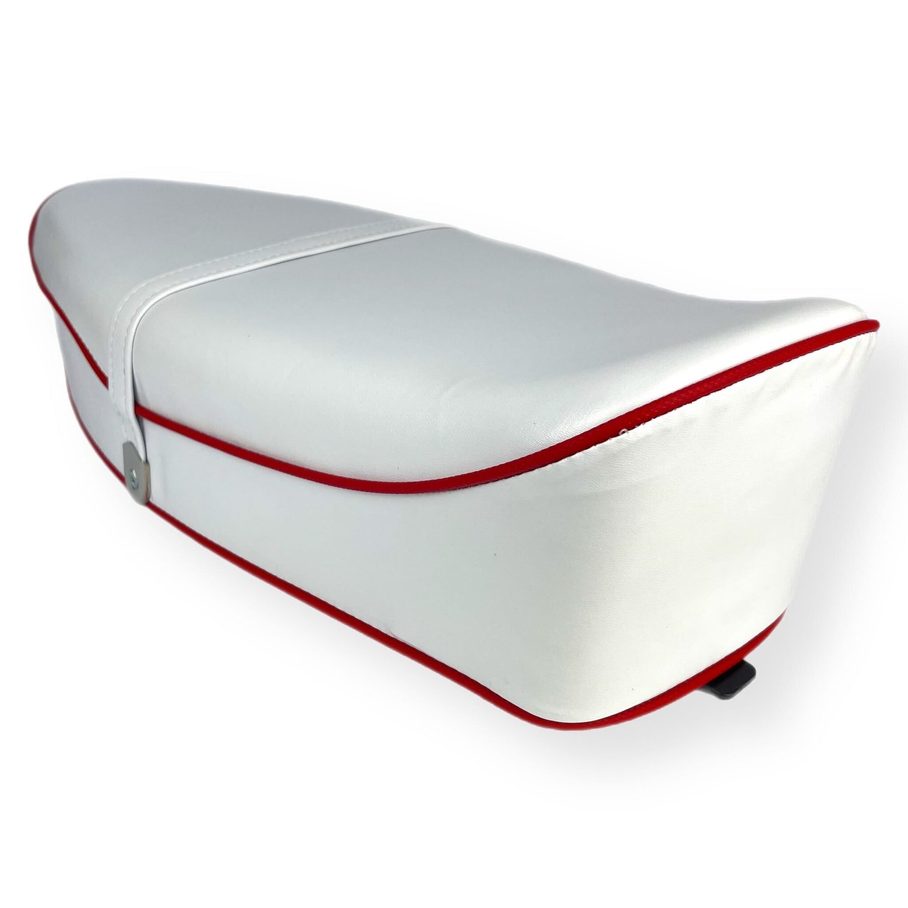 Vespa VBB VBC VLB GS160 Standard Dual Seat - White with Red Piping