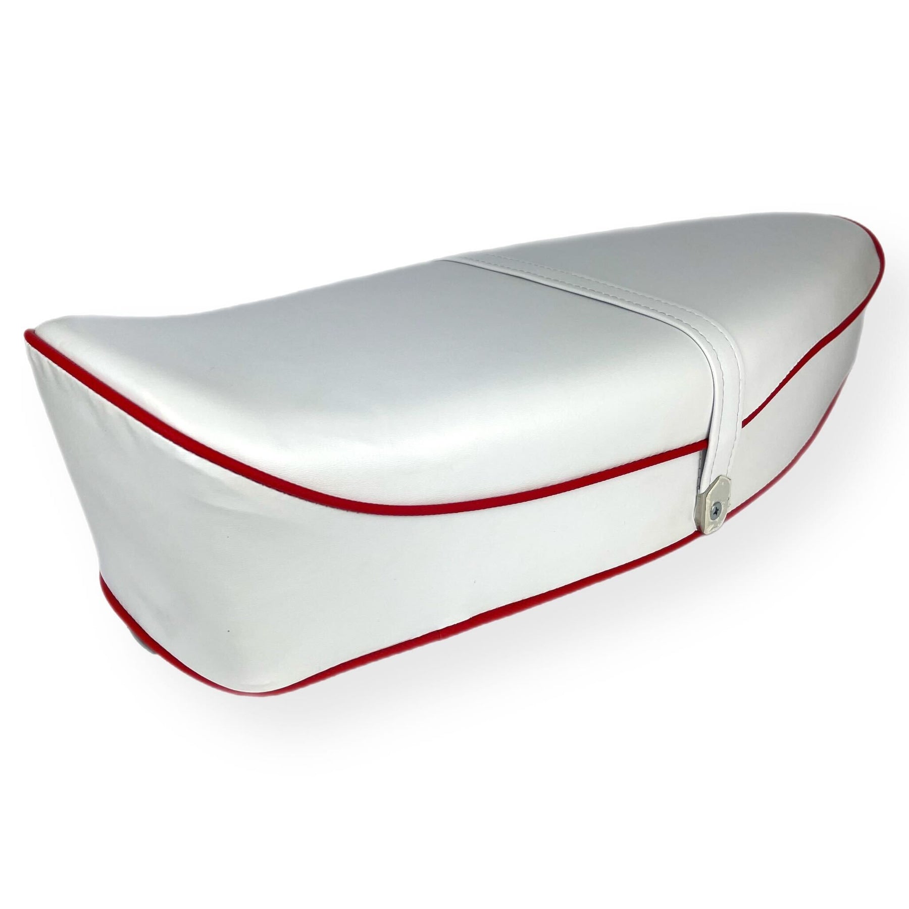 Vespa VBB VBC VLB GS160 Standard Dual Seat - White with Red Piping