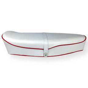 Vespa VBB VBC VLB GS160 Standard Dual Seat - White with Red Piping