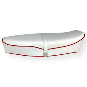 Vespa VBB VBC VLB GS160 Standard Dual Seat - White with Red Piping