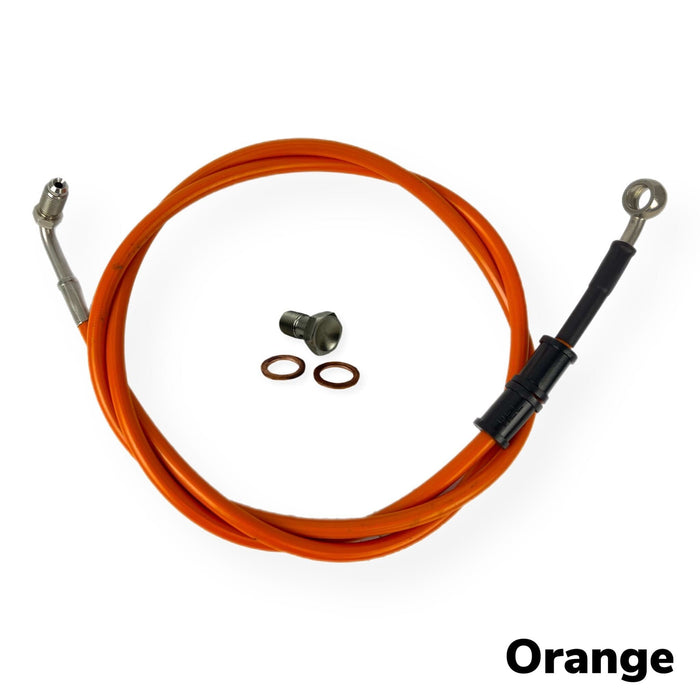 Vespa PX Disc LML HEL Stainless Hydraulic Front Brake Hose - Extended Version - 14 Colour Options