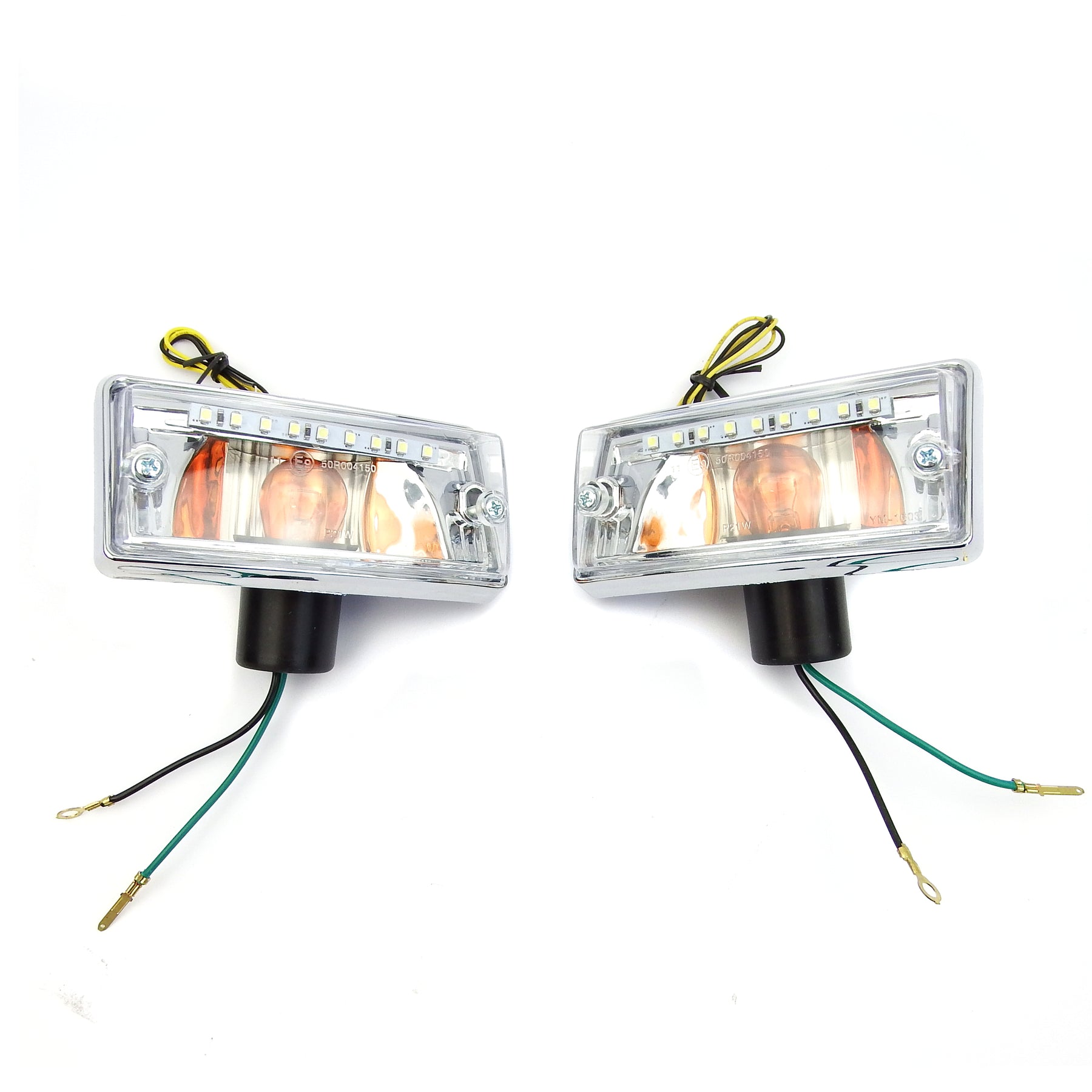 Vespa PX PE T5 LML Lexus Style Indicator Units With Built In LED Running Lights