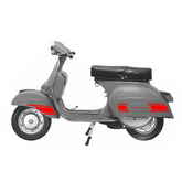 Vespa Rally 180 200 Side Panel And Front Mudguard Stripes Stickers - Red