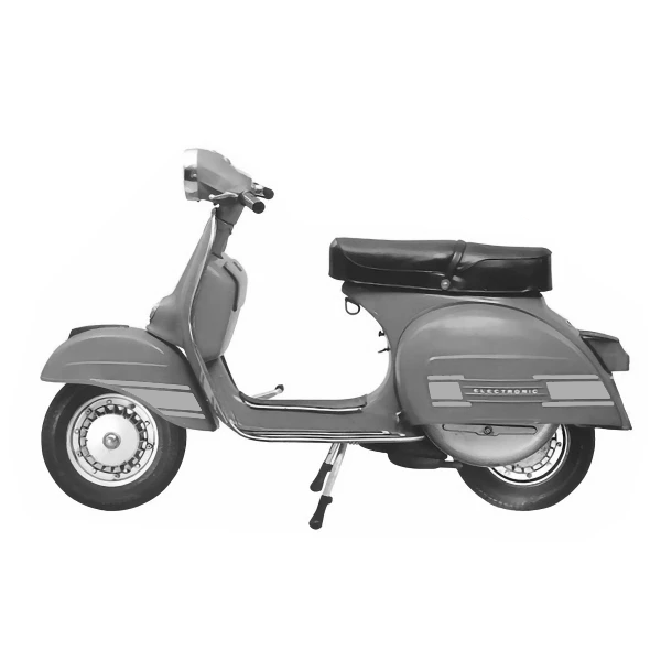 Vespa Rally 180 200 Side Panel & Front Mudguard Stripes Stickers - Silver