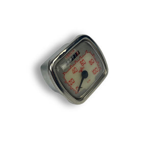 Lambretta LD Veglia Speedometer 100 kmh - Cream & Red