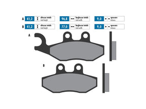 Brake Pads POLINI Sintered Vespa GTS300 HPE Supertech Supersport Primavera 50-150 Sprint Heng Tong 12mm