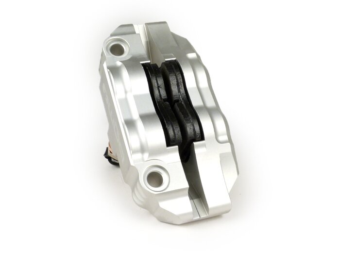 Vespa PX T5 PKXL LML BGM PRO Front Brake Caliper 4-Piston Radial Fixing for PX Disc LML Grimeca - Silver