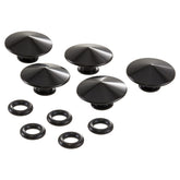 Vespa ET2/ET4/LX/LXV/S/GTS/GTS Super/GTV/GT 50-300cc SIP Black Anodised Wheel Stud Cover Caps - Front or Rear