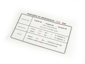 Lambretta LD 125 (’56-) 150 D 150 Running In Sticker 12cm x 7.7cm