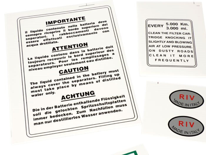 Lambretta S3 Li GP DL SX TV Running In Sticker Kit - Toolbox Airbox Co ...