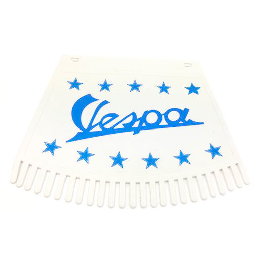 Vespa & Stars Tasseled Type Mudflap Blue On White