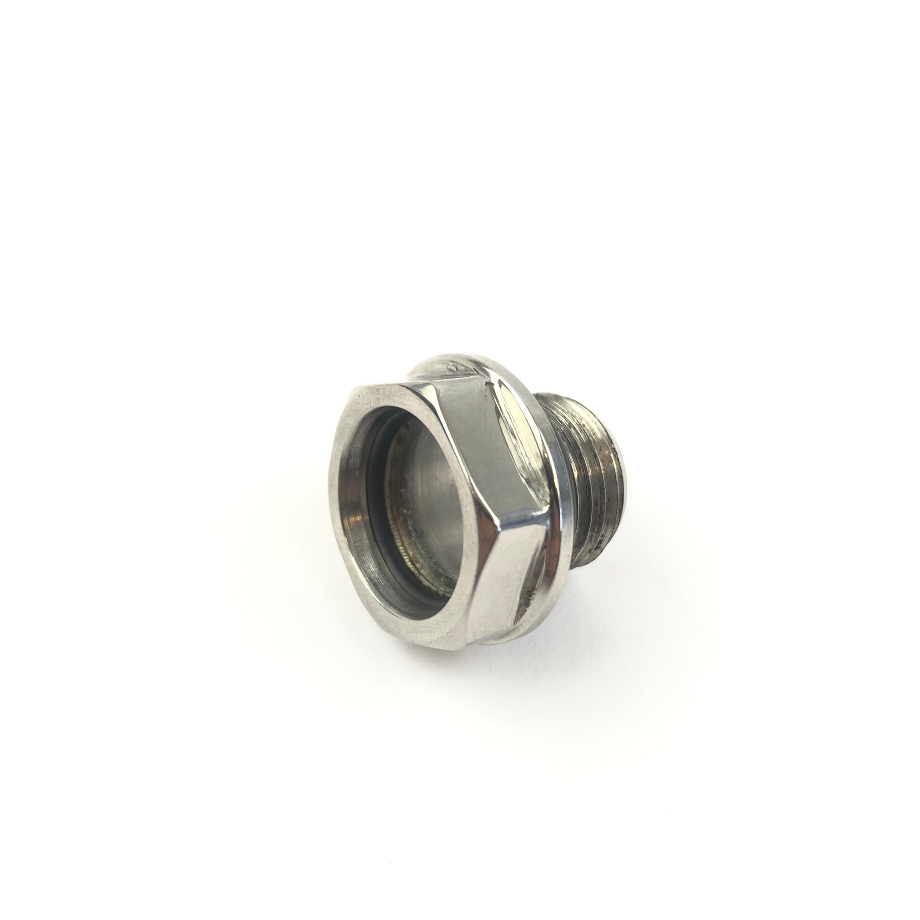 Lambretta Li GP SX TV Crankcase Oil Level Plug With Sight Glass - Polished Stainless Steel