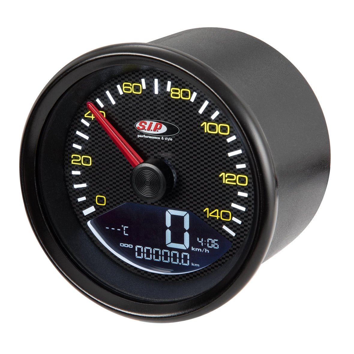 Vespa P125X P150X P200E PX80 SIP Koso Speedometer - Carbon Face & Black Bezel